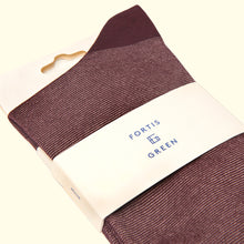 Load image into Gallery viewer, Fine Stripe Pattern Sock in Burgundy by Fortis Green