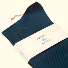 Load image into Gallery viewer, Fine Stripe Pattern Sock in Navy Blue by Fortis Green
