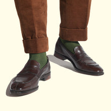 Load image into Gallery viewer, Fine Stripe Pattern Sock in Green by Fortis Green