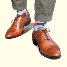 Load image into Gallery viewer, Check Pattern Sock in Light Blue by Fortis Green