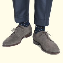 Load image into Gallery viewer, Microdot Pattern Sock in Navy by Fortis Green