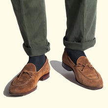 Load image into Gallery viewer, Fine Stripe Pattern Sock in Black by Fortis Green