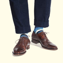 Load image into Gallery viewer, Chevron Stripe Pattern Sock in Blue by Fortis Green