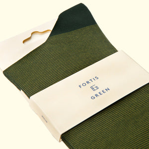 Fine Stripe Pattern Sock in Green by Fortis Green