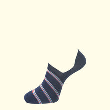 Load image into Gallery viewer, Invisible Sock in Navy Stripe by Fortis Green