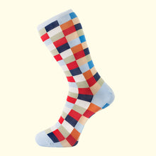 Load image into Gallery viewer, Check Pattern Sock in Light Blue by Fortis Green