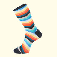 Chevron Stripe Pattern Sock in Multicolour by Fortis Green
