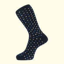 Load image into Gallery viewer, Microdot Pattern Sock in Navy by Fortis Green