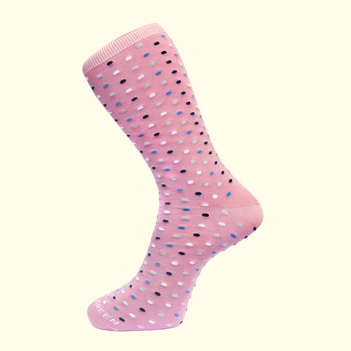 Microdot Pattern Sock in Pink by Fortis Green